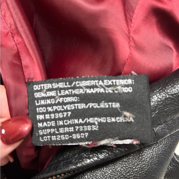 Worthington Black Leather Jacket with Red Lining - Picture 5 of 5